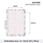 Magnetic Embroidery Hoop (Long-bar Magnets) for Brother Innovis Quattro 6700D VM6200D etc. Babylock Solaris Destiny Embroidery Machine