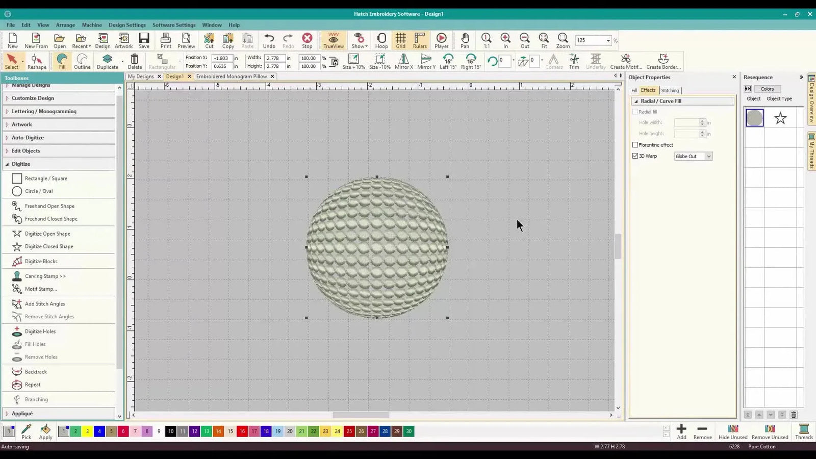 Hatch 3D Warp + Motif Fill: The Fast Way to Build a “Globe” Effect (and the Circle-Tool Bug That Trips Everyone)