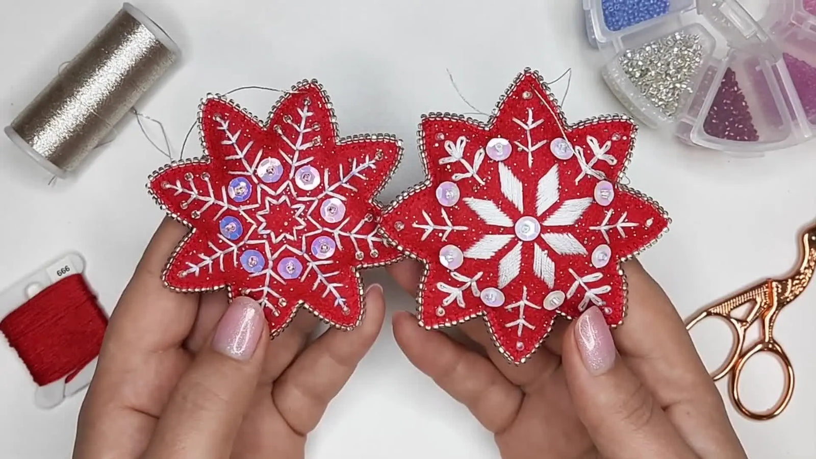 フェルトに手刺繍でつくる雪の結晶オーナメント — 図案転写から仕上げまで完全ガイド