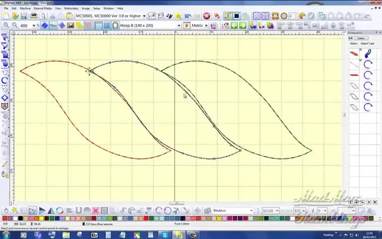 A close-up screen capture shows the Object Reshape tool adjusting vector nodes so two rope segments interlock cleanly.