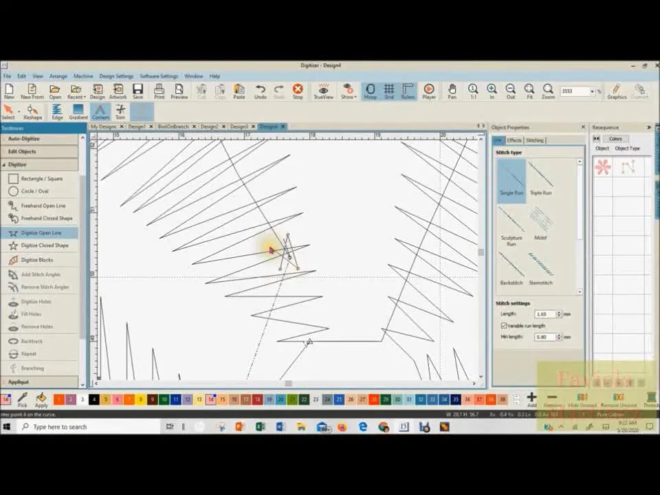 Stop ai ricami che si disfano nei file acquistati: aggiungi Tie-In e Tie-Off in Digitizer MBX v5 (e ricama con sicurezza)