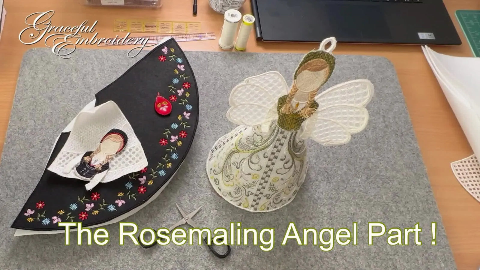 Rosemaling Angel Skirt That Actually Sits Right: Smart Hooping Choices, Clean Felt Backing, and a Pellon Cone That Holds Its Shape