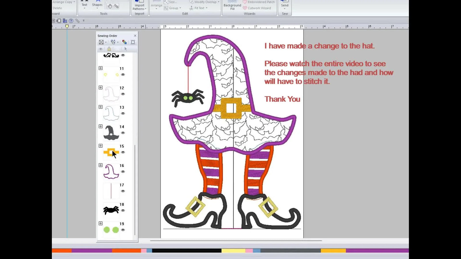 Witch Legs Appliqué on a T-Shirt: Nail the Crosshair Alignment, Clean the “Leg Gap” Cutwork, and Stitch a Two-Tone Hat Without Wasting Fabric
