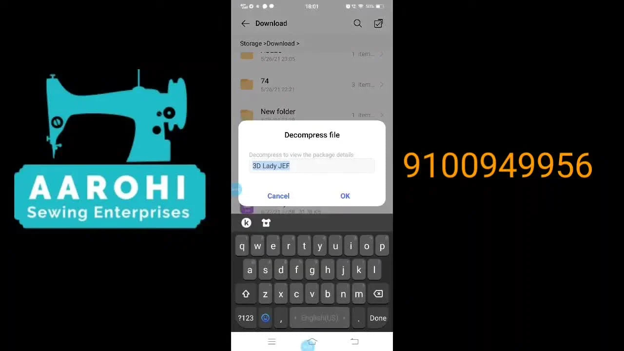 Kein Laptop nötig: Stickdateien auf Android herunterladen, entpacken und prüfen (RAR zu JEF) – bevor du stickst