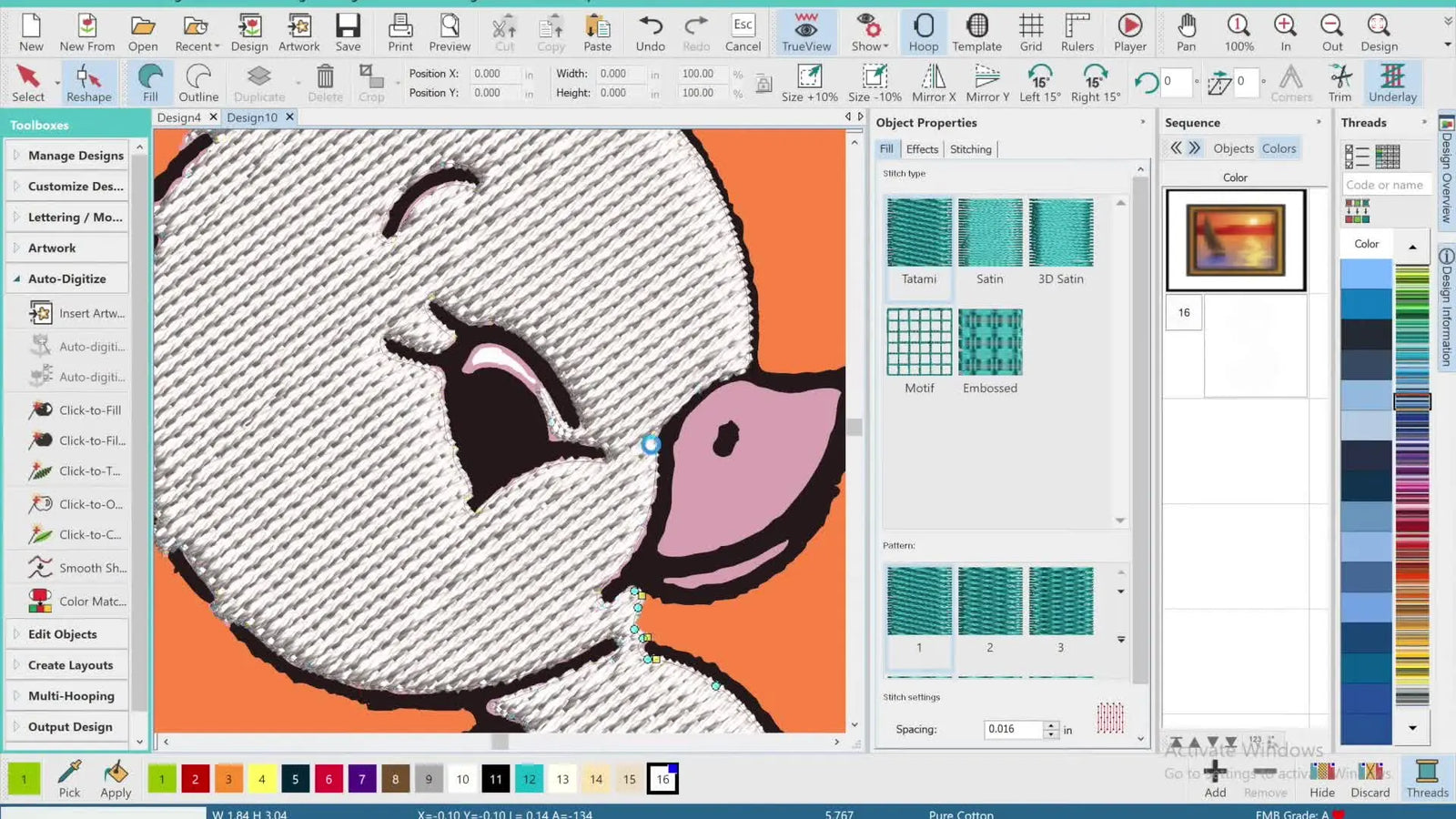 Auto-Digitize in Hatch Without the Ugly Gaps: The Canva Background Trick + Node Cleanup That Actually Stitches Well