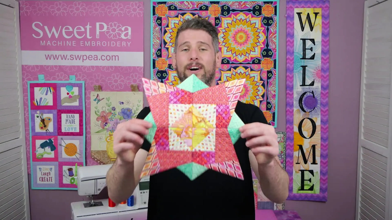 Flip-and-Fold Star Table Center (Sweet Pea ITH): The Clean, Flat, “No-Bulk” Method from Hoop to Finished Backing