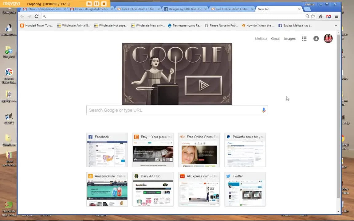 Screenshot of a web browser on a desktop, showing the Google homepage with an interactive doodle.