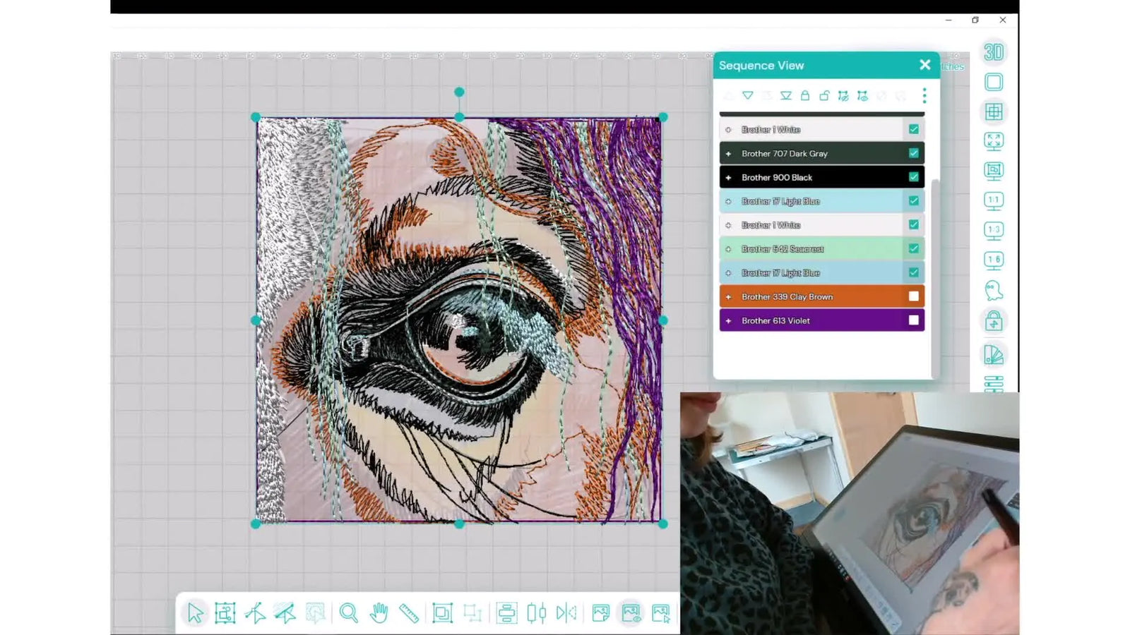 From Procreate Sketch to Multi-Needle Stitch: Building “The Honest Eye” with Design Doodler, Raw-Edge Appliqué, and a Magnetic Hoop