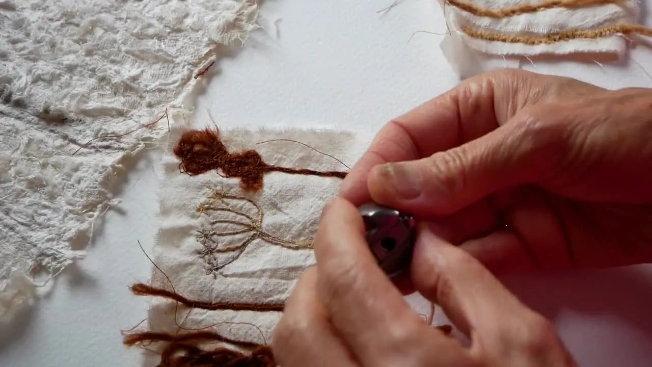 Textured Fabric Art with Soluble Paper and Free‑Motion Stitching