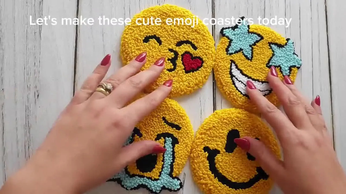 Punch Needle Emoji Coasters: A Step-by-Step DIY Guide