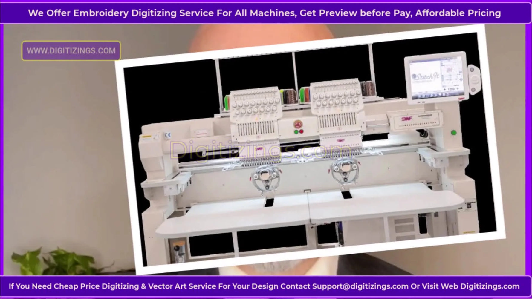 A full frontal view of the SWF KX-UK1502-45 dual-head commercial embroidery machine on a clean white background.