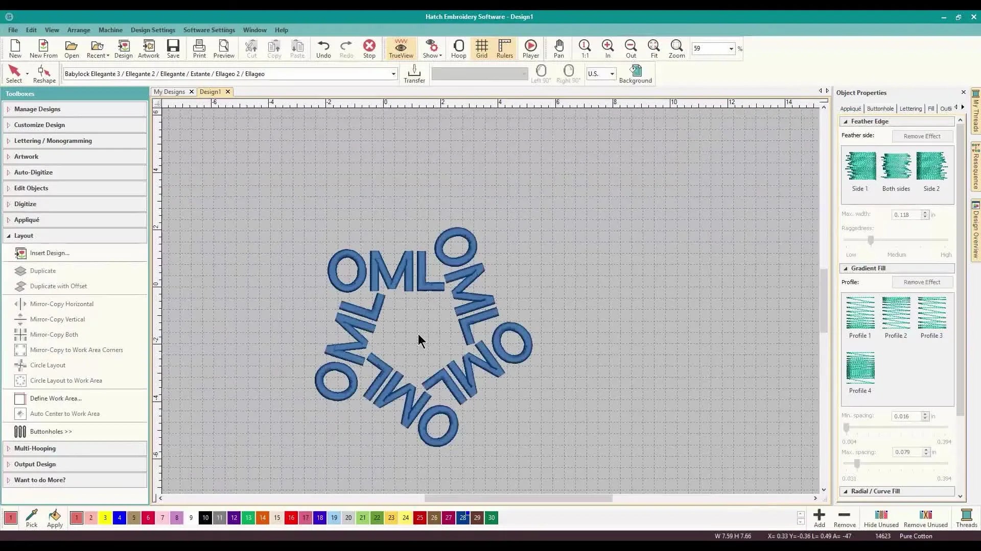 Wilcom Hatch Layout Toolbox: Turn One Simple Shape into Clean Mirror-C ...