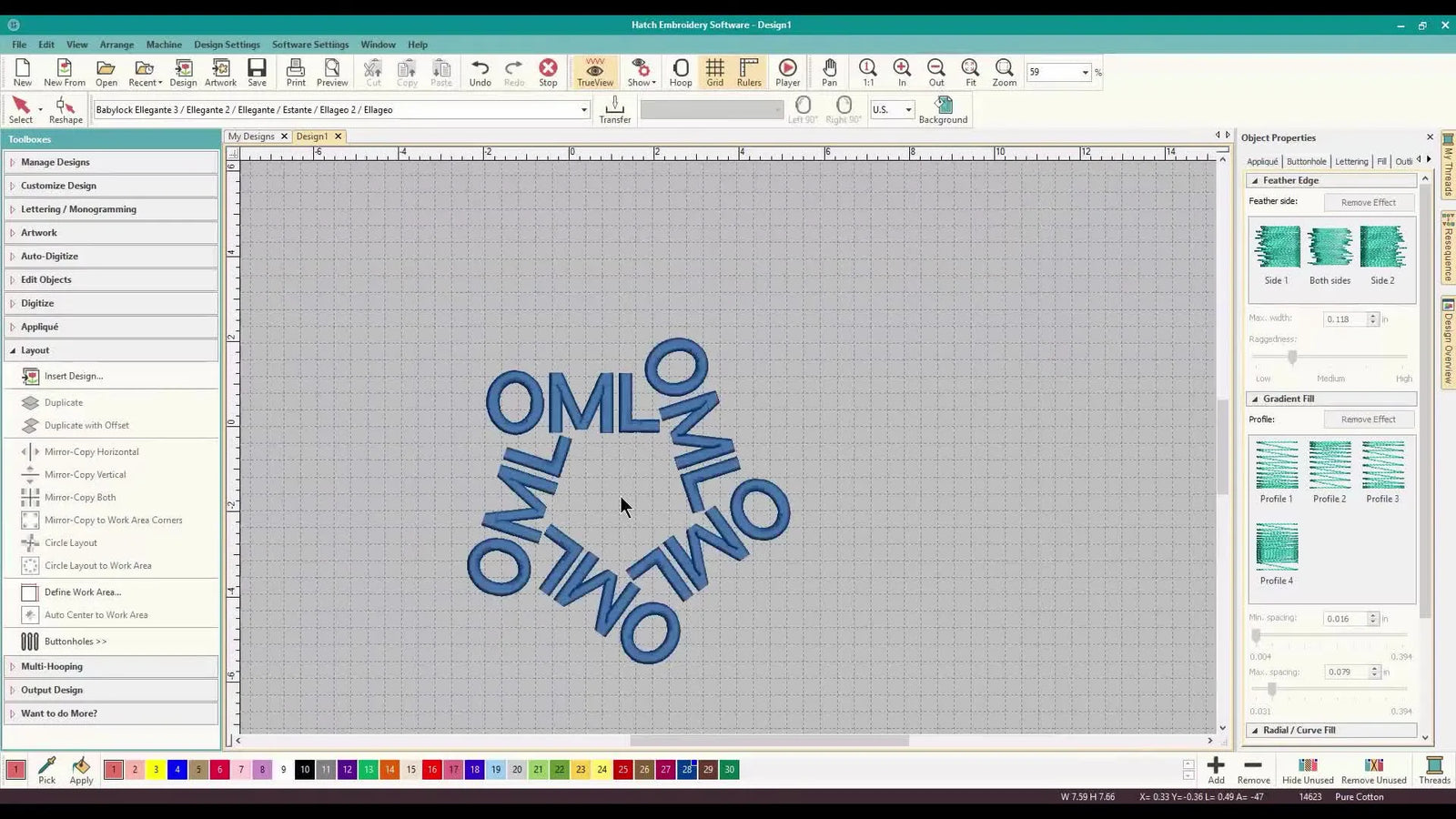 Wilcom Hatch Layout Toolbox: Turn One Simple Shape into Clean Mirror-Copies and Circle Logos (Without the “Mess”)
