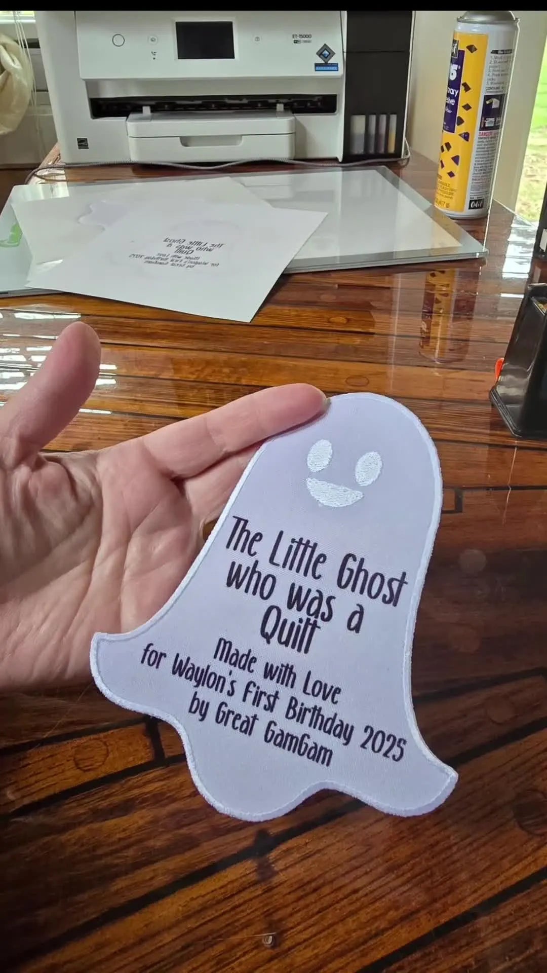 A Ghost-Shaped Quilt Label That Won’t Fade: Combining Baby Lock Appliqué Embroidery with Sublimation (Without the “Ghosting” Mistake)