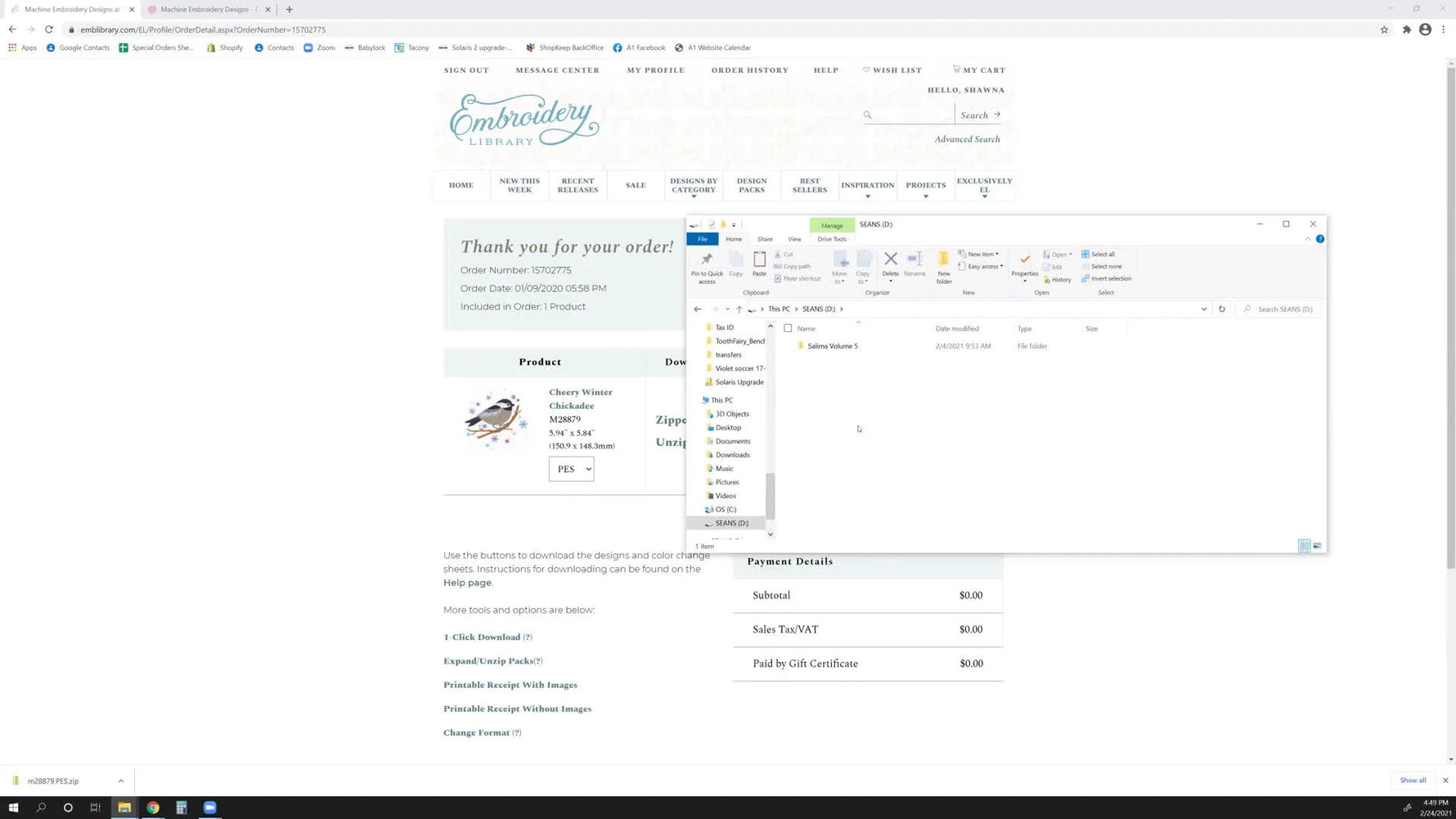 A Windows right-click menu on a USB drive highlights the Rename option, showing the exact moment you organize a design before it gets lost.