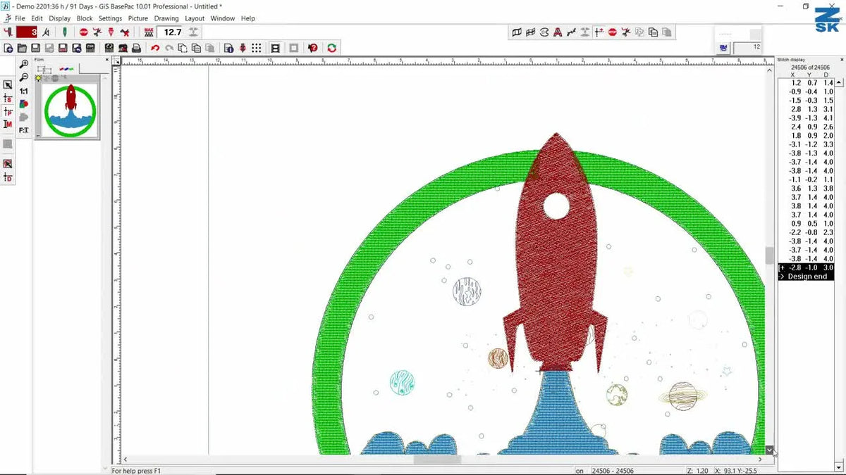 Completed digitized rocket design with all components