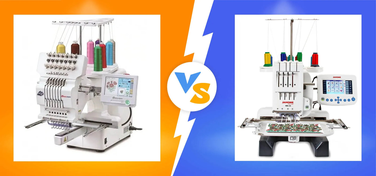 Janome MB-4S vs HappyJapan HCH-701P-30 The Detailed Comparison of Embroidery Machines