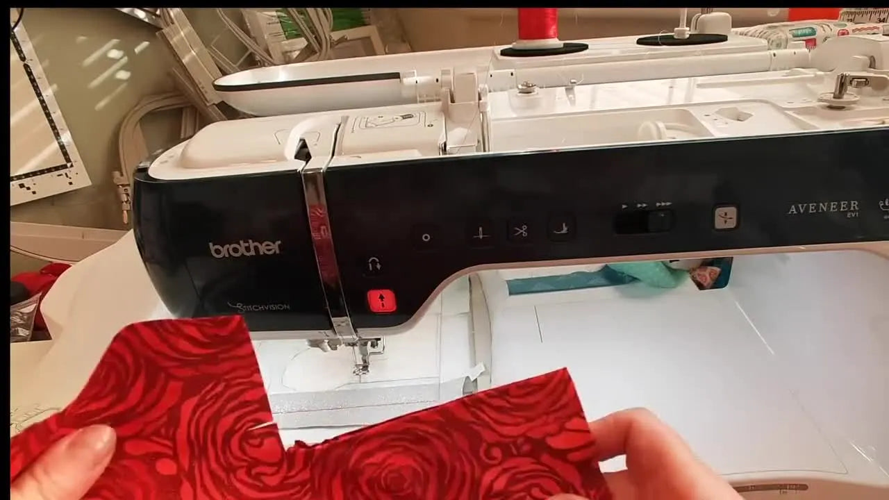 Brother Aveneer EV1 Red Truck Appliqué (Part 2): The No-Panic Workflow for Crisp Raw-Edge Layers and a Clean Mylar Window