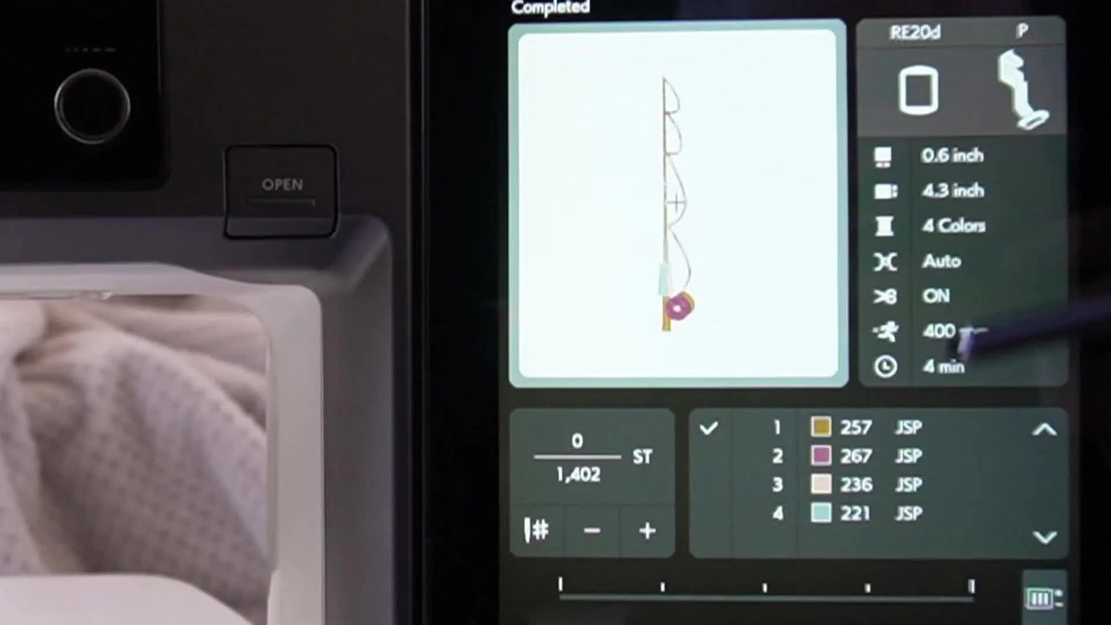 Janome CM17 “Ready to Sew” Screen: The Small Buttons That Save Big Embroidery Projects (Skew, Baste, Stitch-Back, Foot Height, Hoop Parking)
