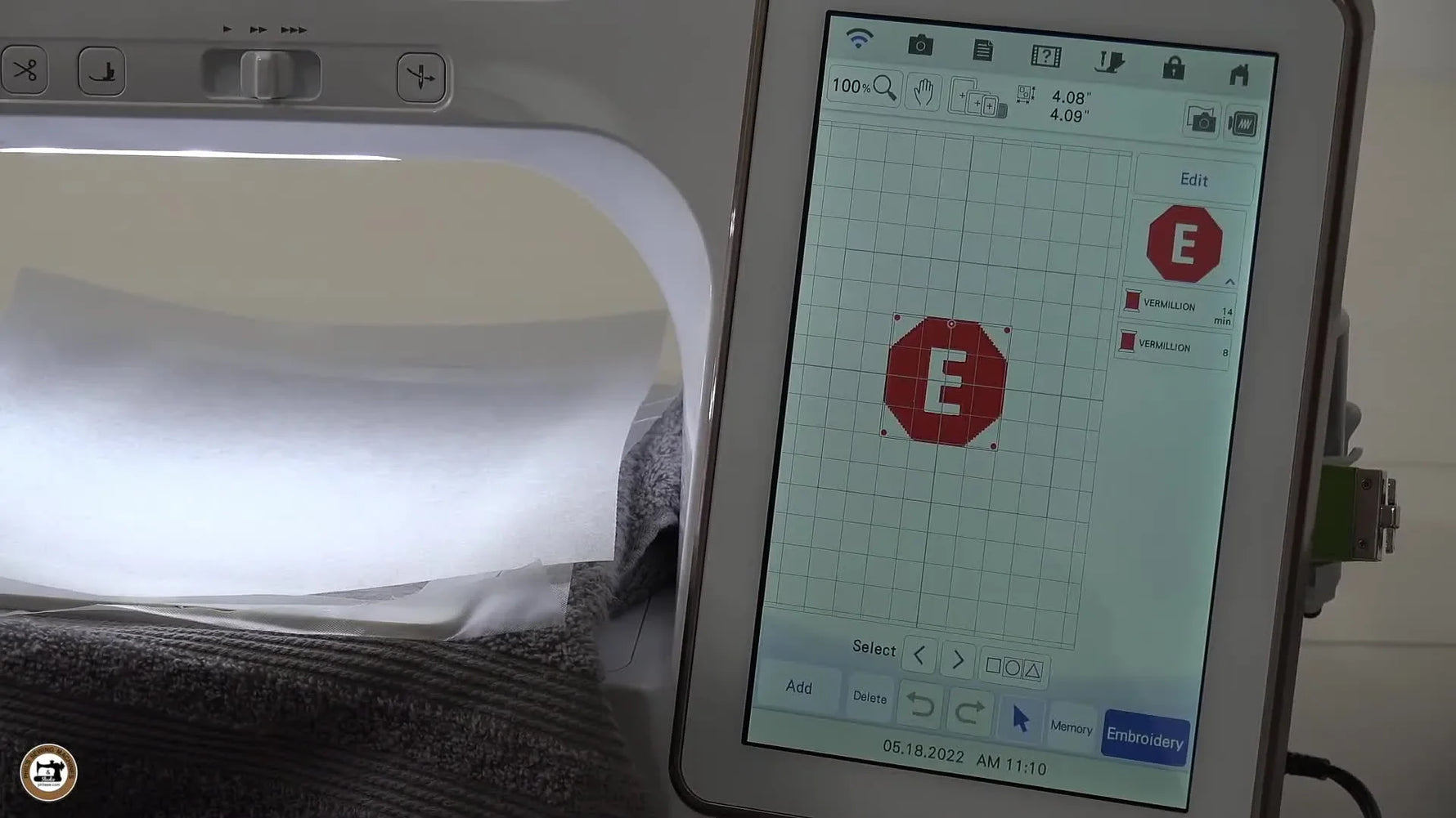 Hands secure a terry towel into a magnetic hoop, showing the fastest way to clamp bulky fabric without hoop burn.