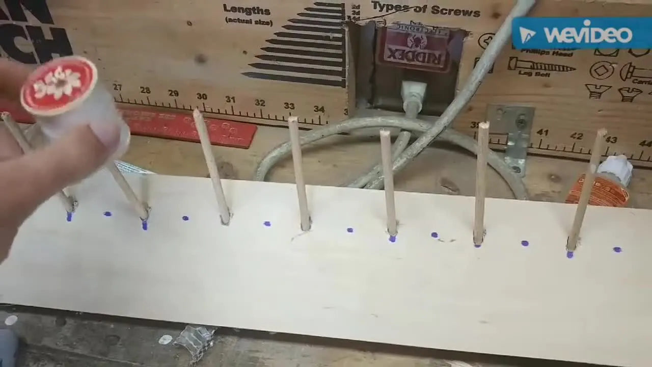 Finished rack holding thread spool