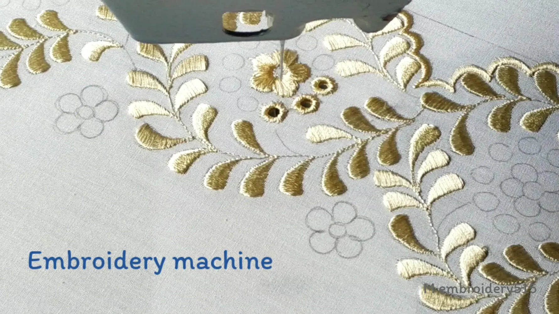 Embroidery machine starting cutwork design