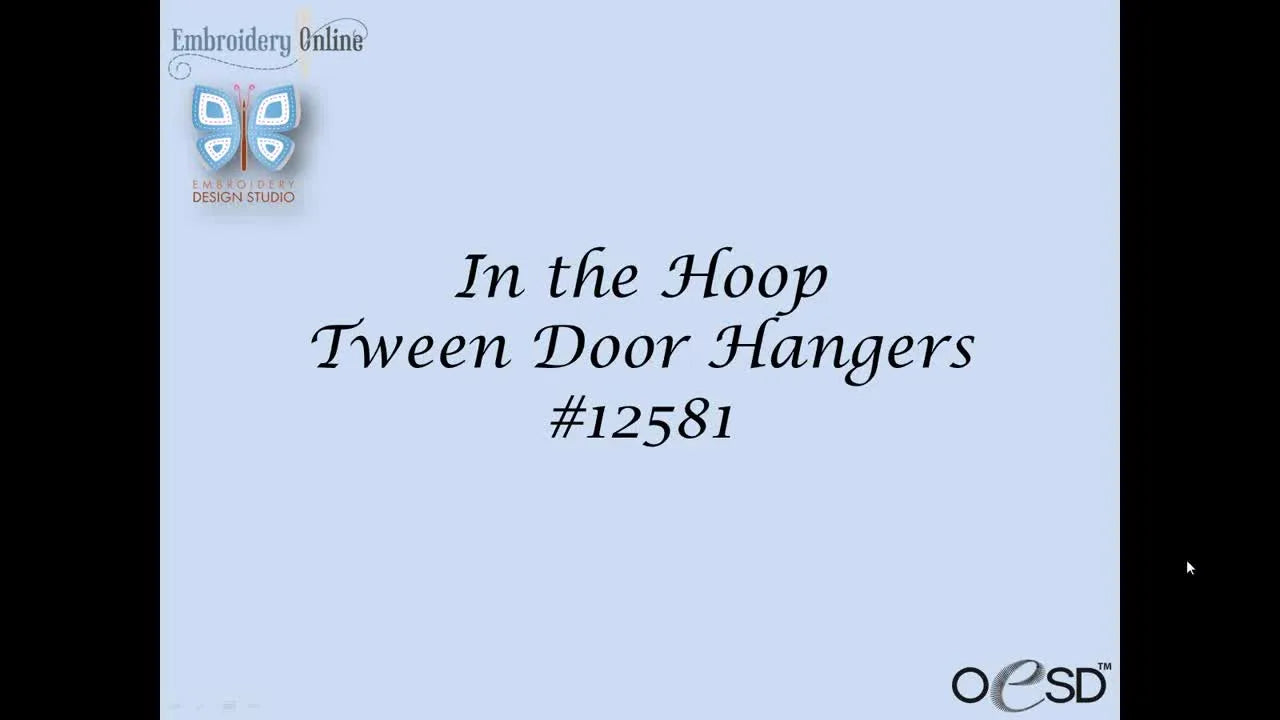 Three finished in-the-hoop door hanger examples, showing different sayings and a pocket-style design.