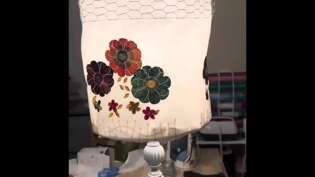 DIY Glow-in-the-Dark Embroidered Lampshade Tutorial