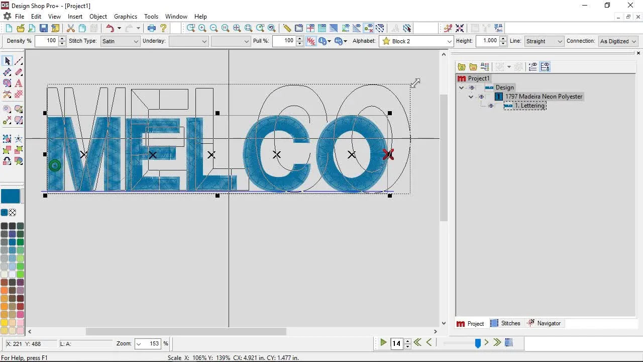 DesignShop v10 Lettering That Actually Stitches Clean: Scaling, Slant, Rotation, Kerning, and Drop Caps Without the Usual Headaches