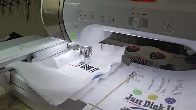 Crisp Black Text, Zero Waviness: Stitching the “Just Dink It” Pickleball Design on a Baby Lock Solaris (Without the Usual Floating Mistakes)