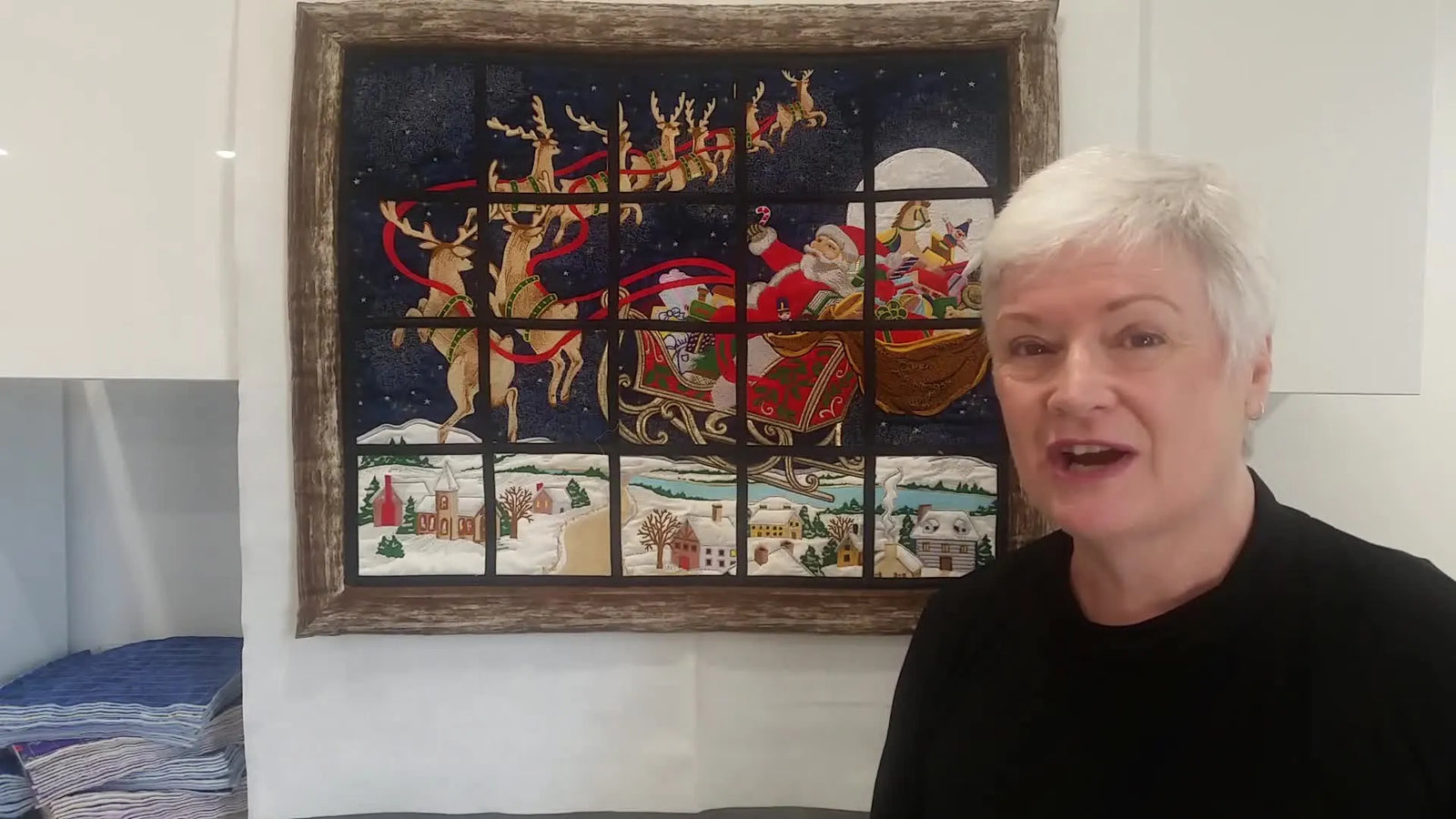 Stop Fighting Tiled Embroidery: Sharon’s Window-Pane Finish for Anita Goodesign “Santa’s Ride” (20 Tiles, Zero Panic)