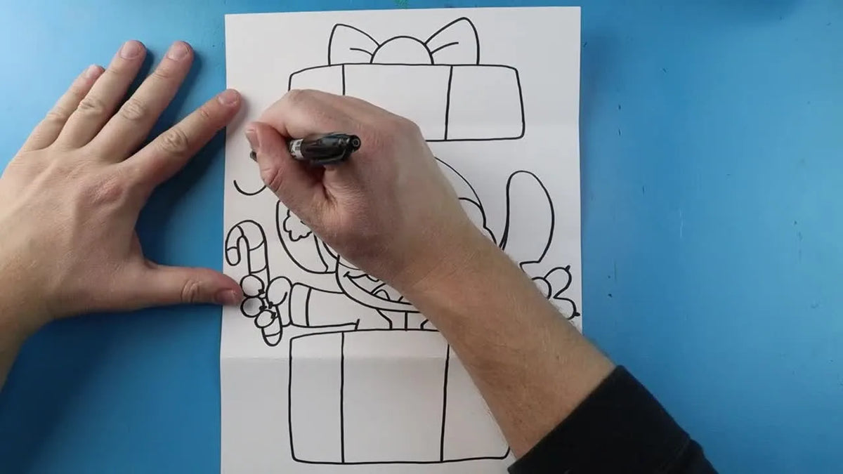 How to Draw an Adorable Christmas Stitch Surprise Fold