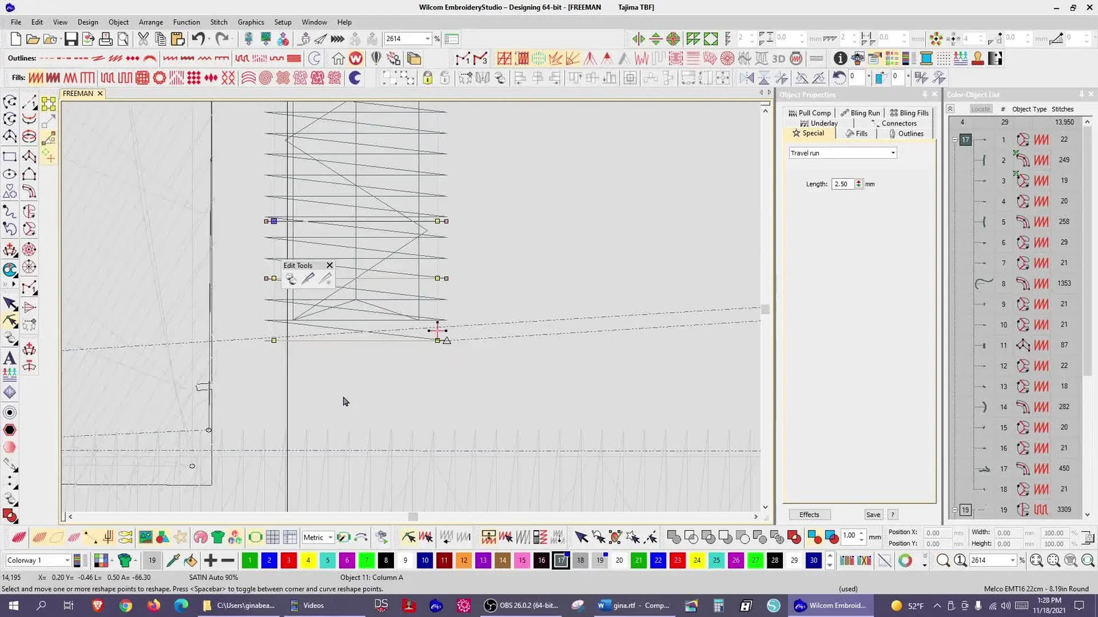 Stop the Trims: Rounded Caps for Split Monograms in Wilcom (Without Killing Production Speed)