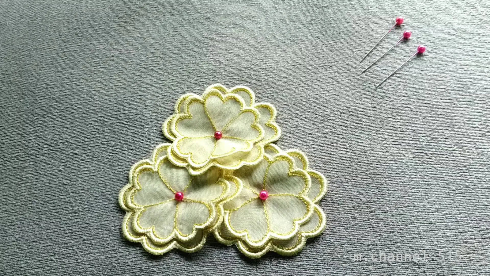 Create Layered Cutwork Embroidery Flowers on Sheer Fabric