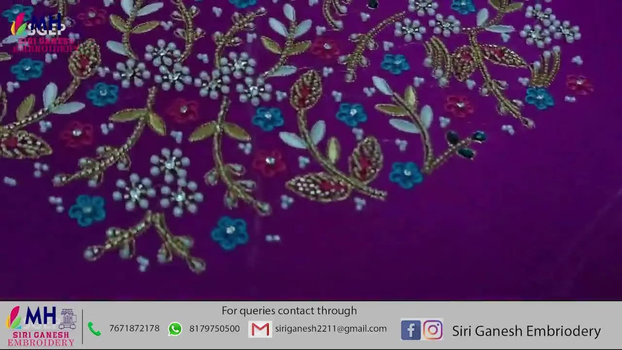 MH SGEP Maggam-Style Embroidery on a Dahao Panel: How to Run Bridal Blouse Neck Designs Cleanly (Without Wasting Silk)