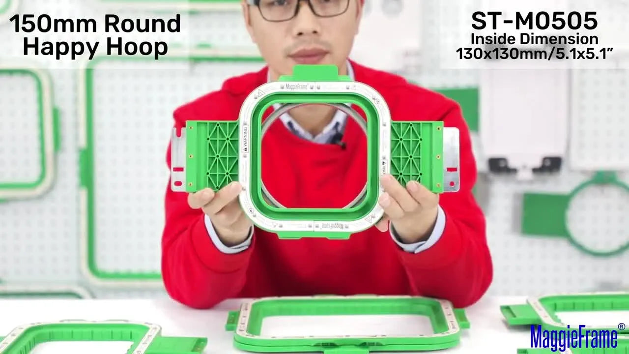 Comparing 150â¯mm Happy hoop and 130â¯Ãâ¯130â¯mm MaggieFrame STâM0505.