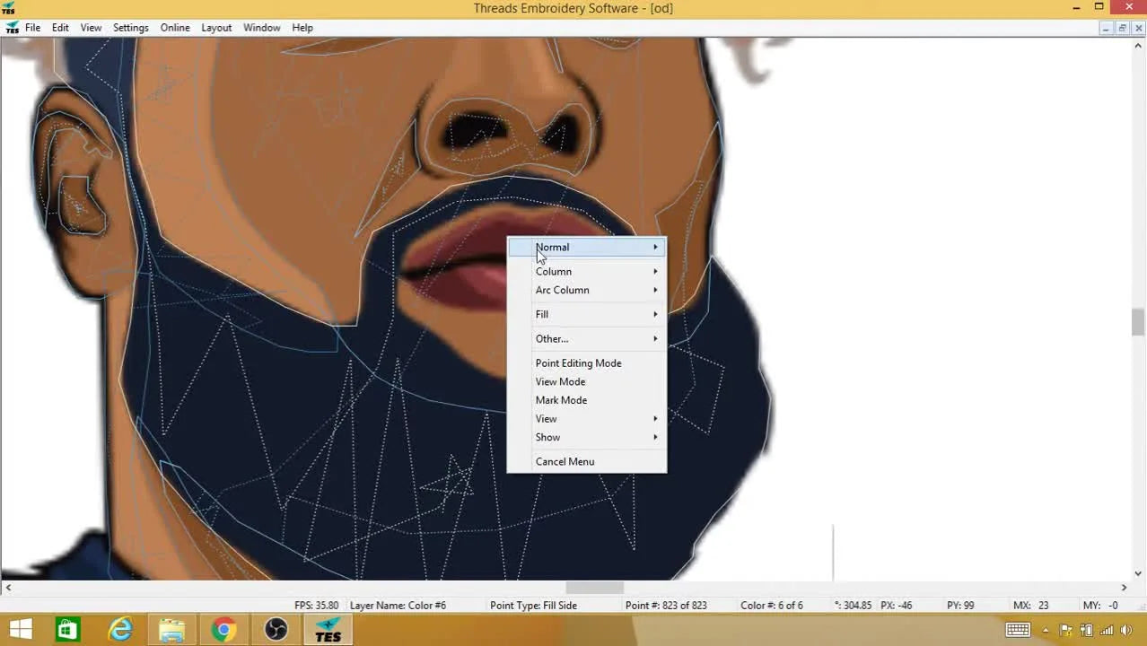 Fix Portrait Layering in Threads Embroidery Software: Cut a Clean Mouth with Fill Hole, Then Build Eyes That Actually Stitch Out