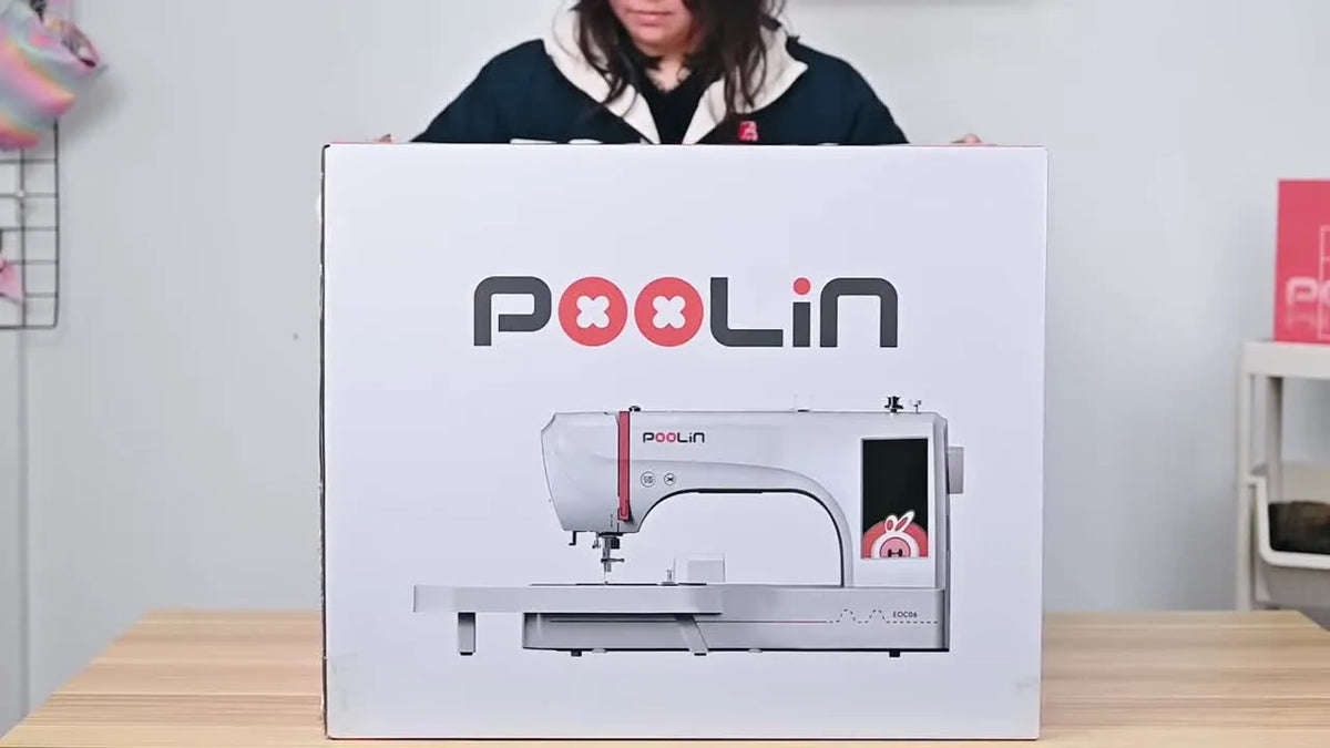Person unboxing the PoolLin BDC016 with a box cutter.