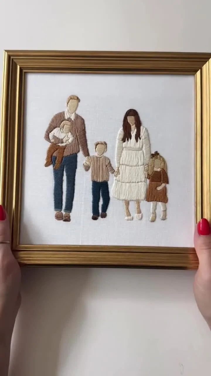 Completed framed embroidery result