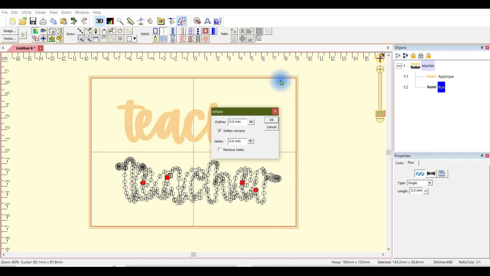 Double Appliqué “Bubble” Text in Embrilliance Stitch Artist Level 3—Clean Unions, a 6 mm Offset, and a Tote-Bag Stitch-Out That Doesn’t Drift