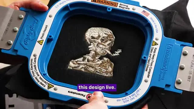 Digitize a Van Gogh Skeleton Head with Just a Mouse (and Stitch It Clean on a Magnetic Hoop)