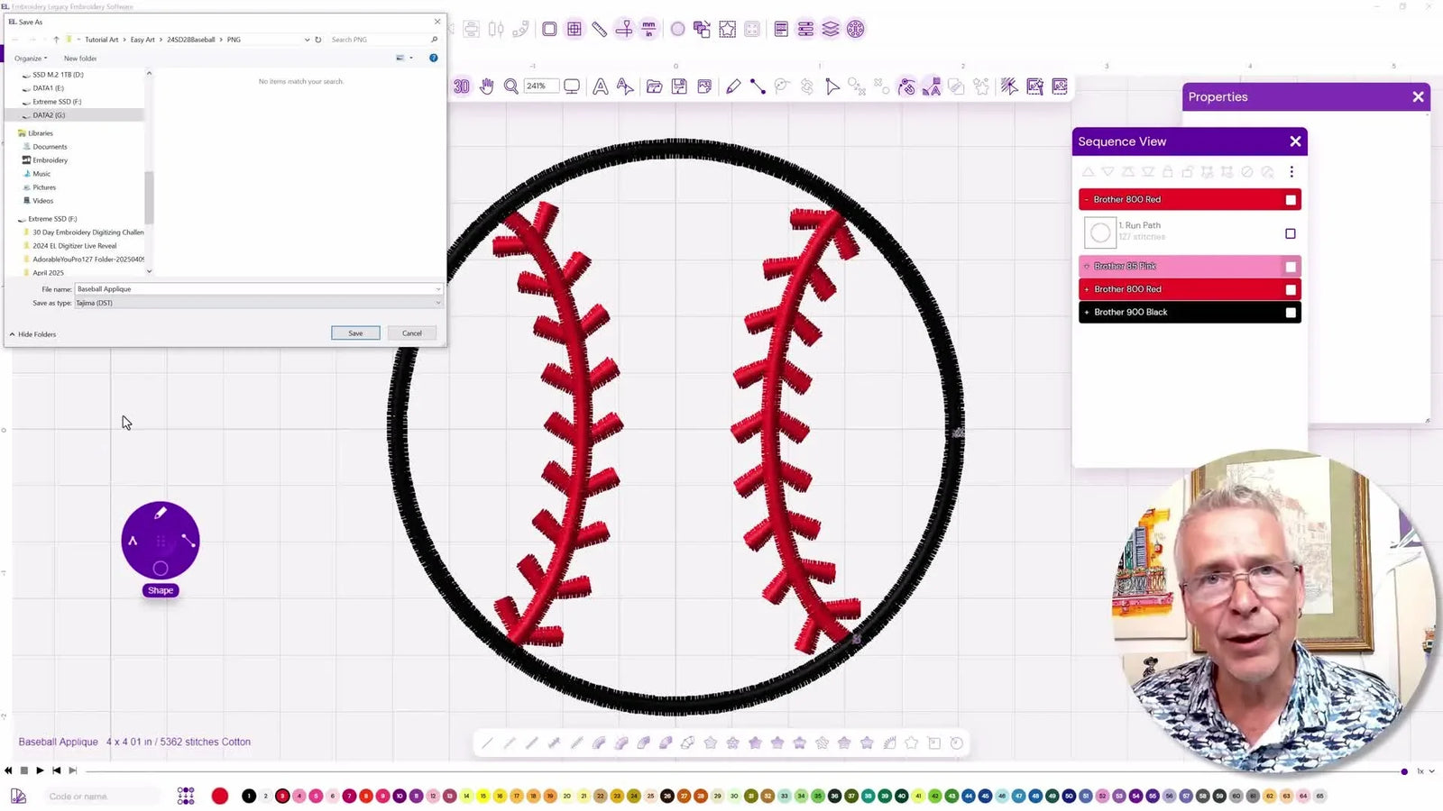 From PNG to Patch: Digitize a Baseball Appliqué That Sews Clean on a Tajima Sai with a 5.5" Magnetic Hoop