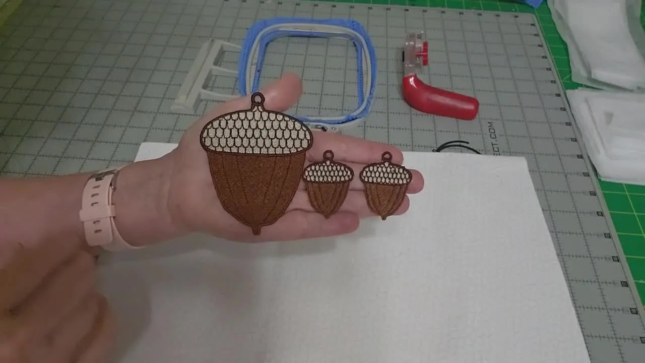 FSL Acorn Earrings on a 4x4 Hoop: The Trim-or-Regret Routine That Makes Freestanding Lace Look Expensive