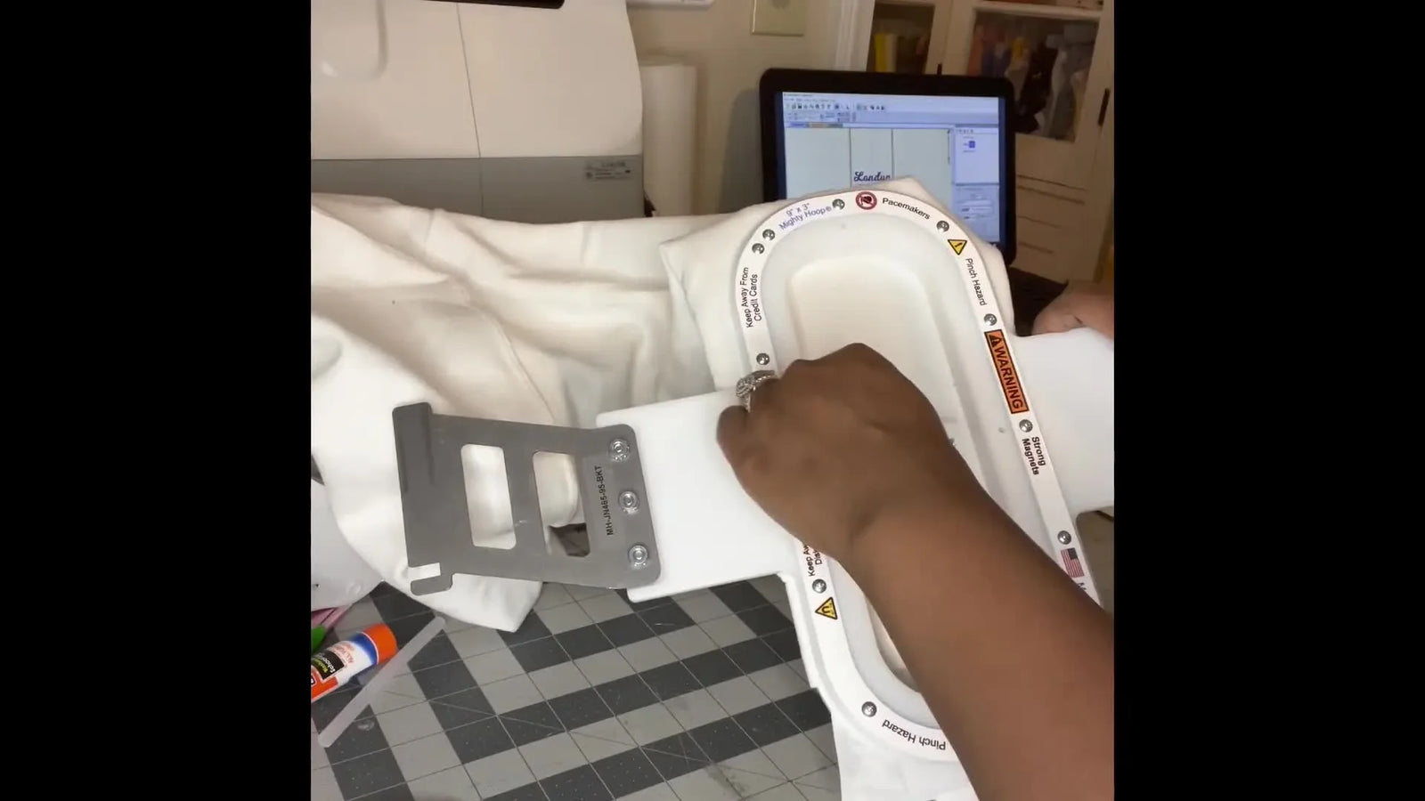 Nail Sleeve Cuff Names on a Janome MB-7: The 9x3 Magnetic Hoop “Stuff Method” That Saves Your Sanity