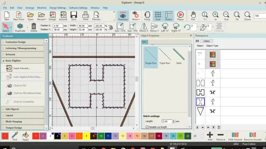 Digitize ITH Bunting in Janome Digitizer Junior (Hoop B 140×200): The Clean 3-Layer Appliqué Method That Actually Stitches Out