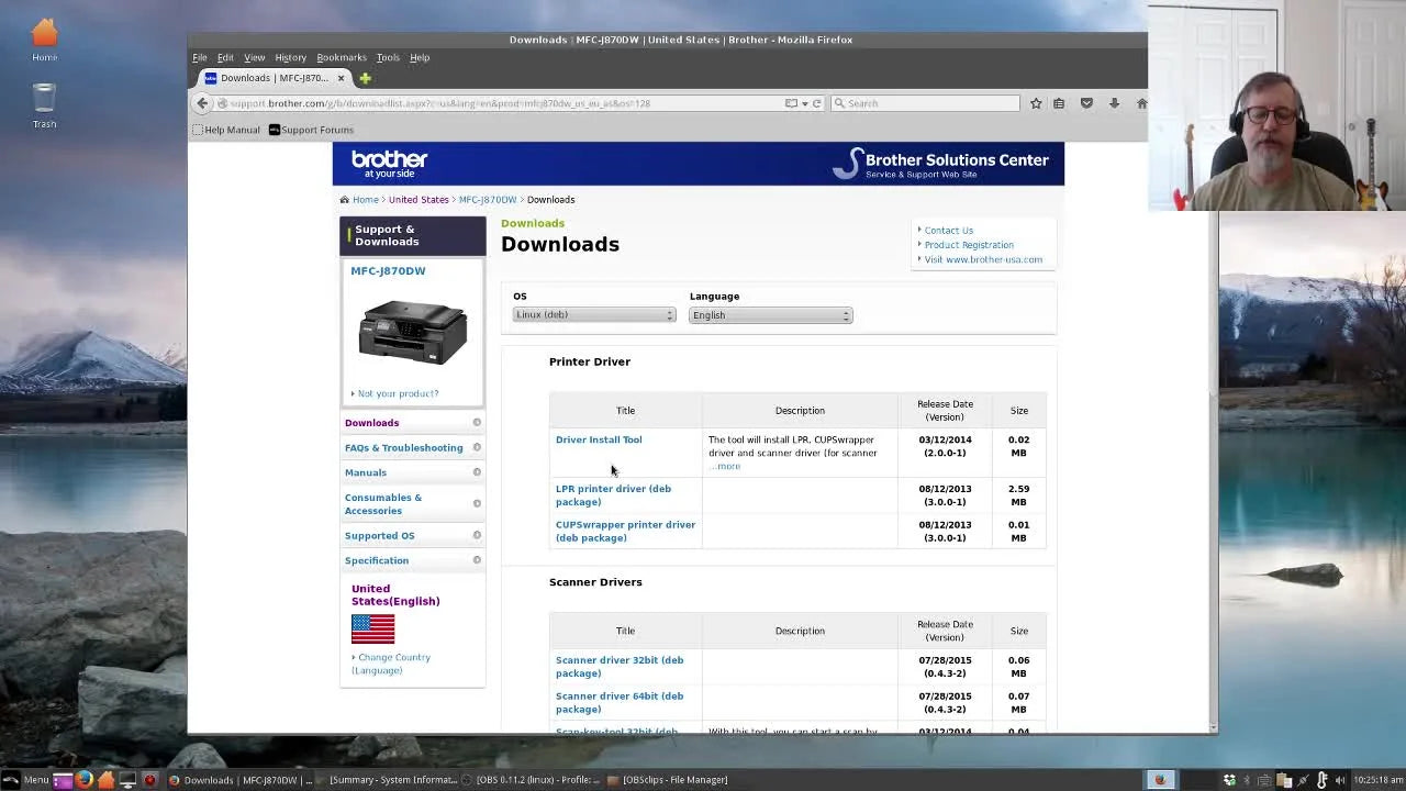 Brother website highlighting 'Driver Install Tool'.