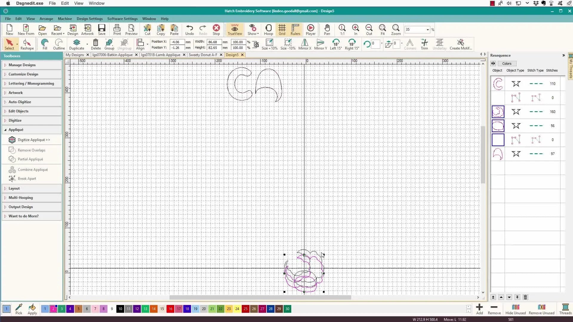 Hatch 3 Program Stop Trimming in the Hoop: Build Clean Appliqué Templates in Hatch (an ...