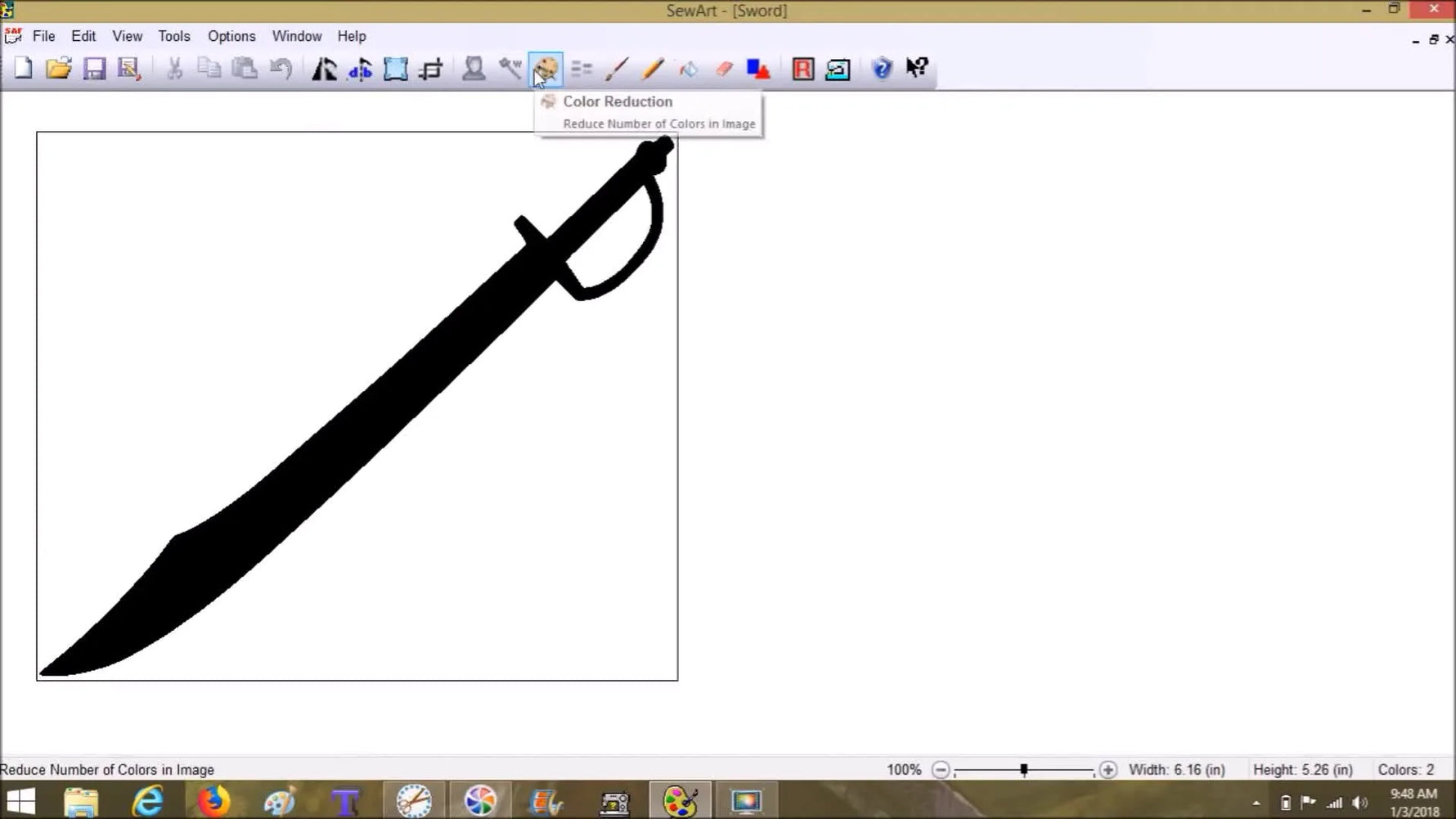 SewArt’s Stitch Image toolbar with the Appliqué Border option selected, ready to generate a satin border from a clean SVG outline.