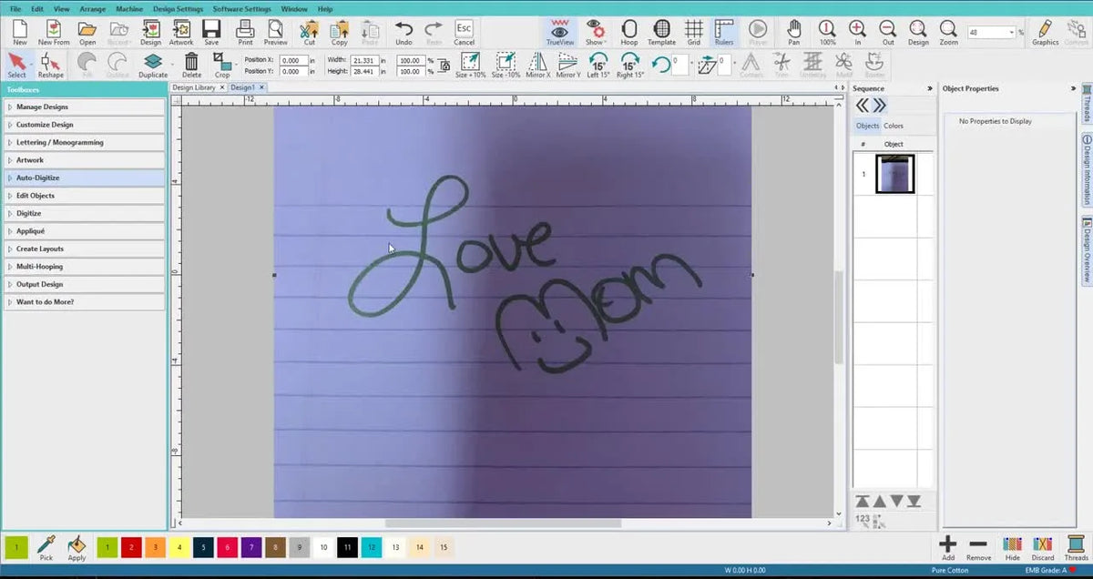 How to Digitize Handwriting for Embroidery (PE Design Tutorial)