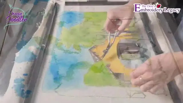 Paint First, Stitch Last: A Mixed-Media Workflow That Keeps Perfect Registration with a Rectangular Magnetic Hoop